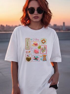 Summer Vibes t-shirt Colorful. Ready for Vacation Pick 1 New XXL 2XL 3XL